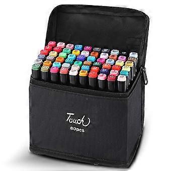 Lot De Marqueurs Double Pointe à Base D’Eau – 12/24/36/48/80 Couleurs, Fine Et Brosse, Idéal Pour Coloriage Adulte Et Enfants