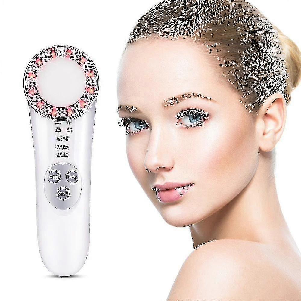 EVAGO 7 ב 1 LED מעסה פנים פוטון מתיחת עור מסיר קמטים אנטי אייג'ינג השתמש במכשירי יופי