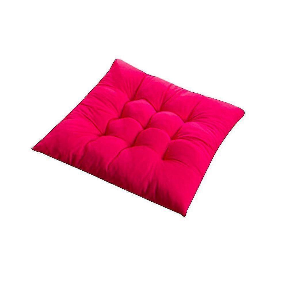 Square chair soft pad seat cushion for home office indoor outdoor garden(Rose Red)
