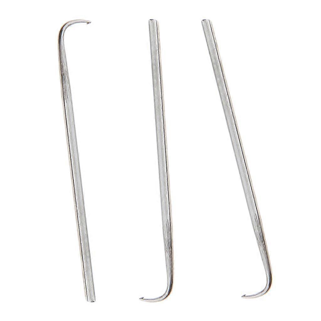 3 hákové jehly s háčkem / micro šití pro prodlužování vlasů - Stříbrná, S