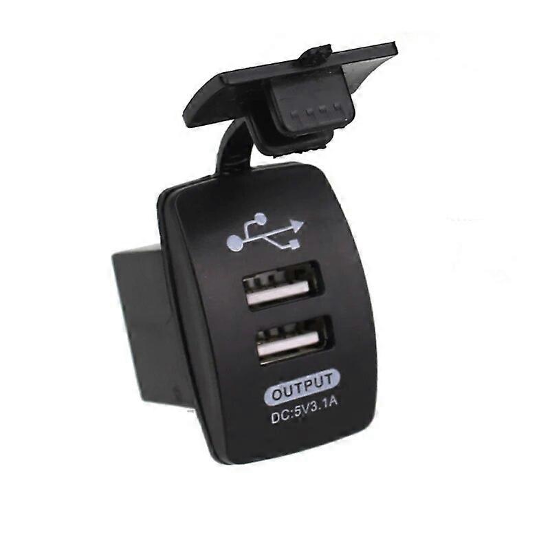 12V-24V Mini Micro Dual USB Plug Auto Motorfiets sigarettenaansteker Socket 5V 2.1A/1A Autolader met Waterdicht Paneel