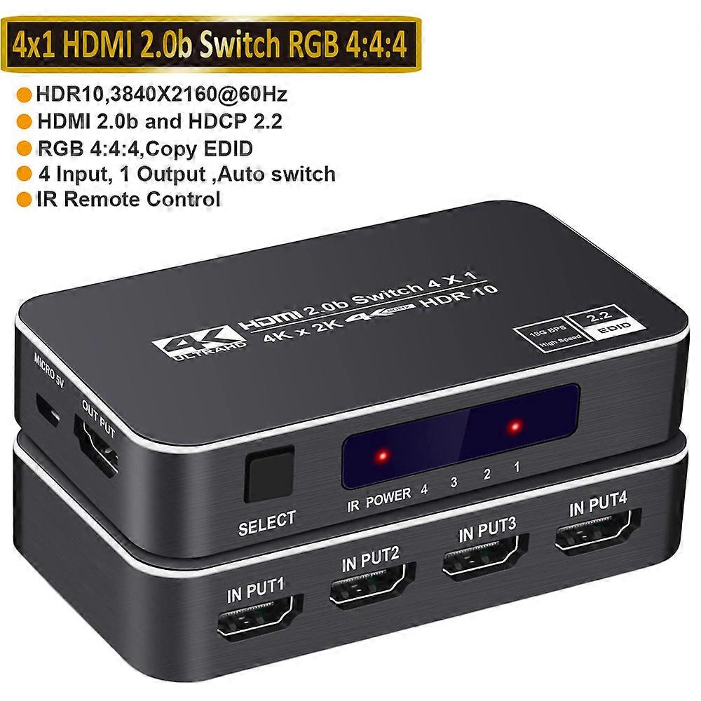 2023 Miglior Switch HDMI 4K 60Hz Switcher HDMI 3 Porte Adattatore Switch HDMI 3 in 1 uscita Convertitore HDMI Switch 2.0 per PS4 Pro TV BOX