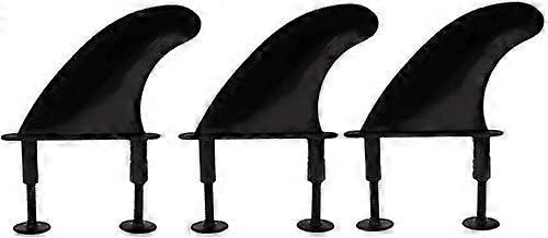 3Pcs TPU Soft Top Surf Fins & 6 Fins Screws For Soft Surfboardblack1set)