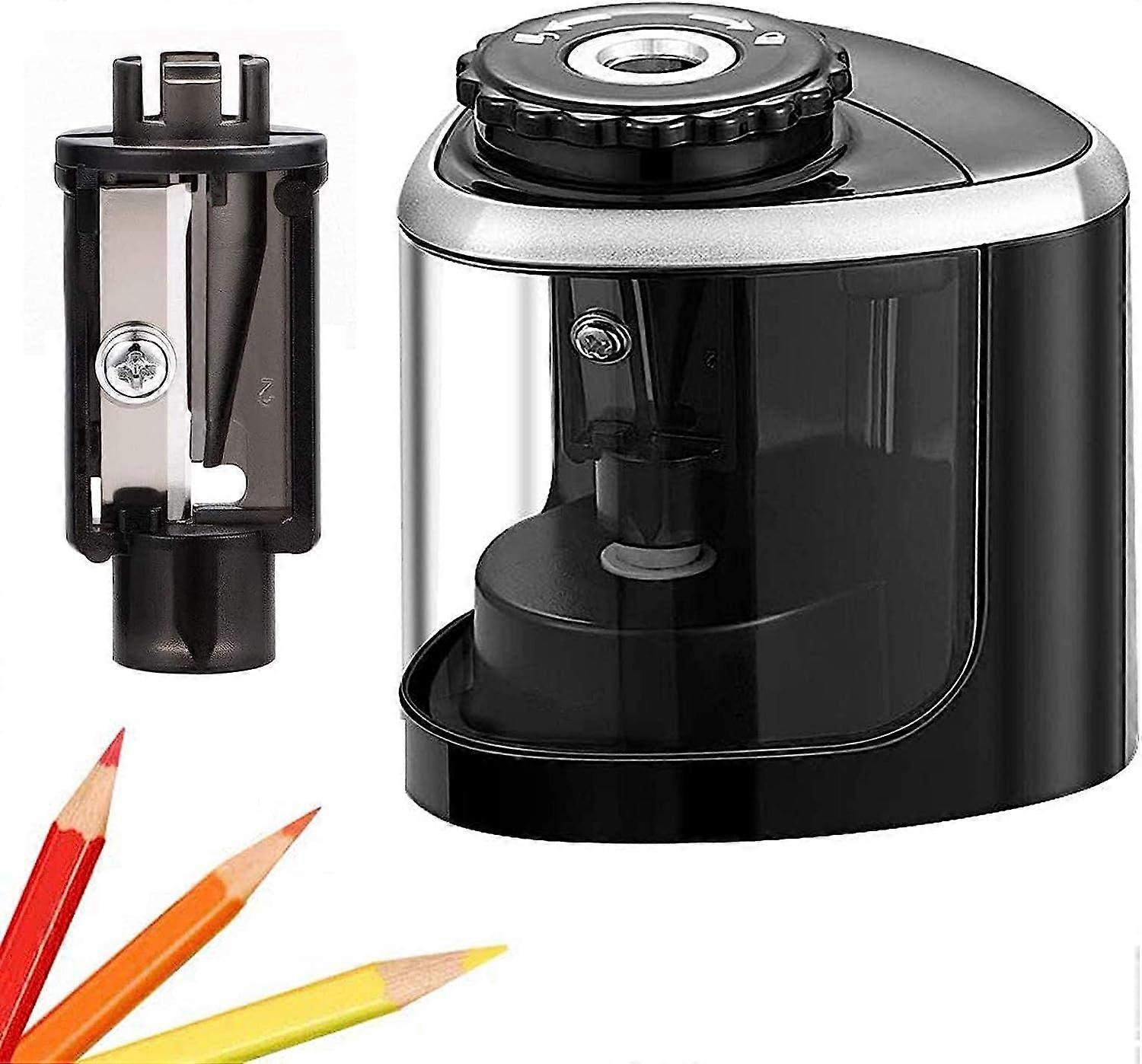 Pencil Sharpener - Electric Pencil Sharpener Blade to Fast Sharpen,Battery-Powered and Easy to Use for Classroom Supplies in School(no battery)(Black)