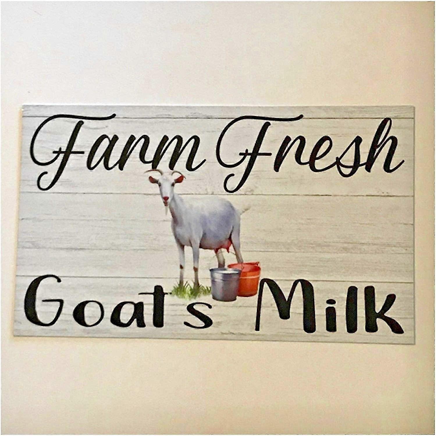 Sinal de metal Metal Sign Goats Farm Fresh Milk Sign Placa de parede Pintura de ferro 8x12 polegadas OU 12x16 polegadas