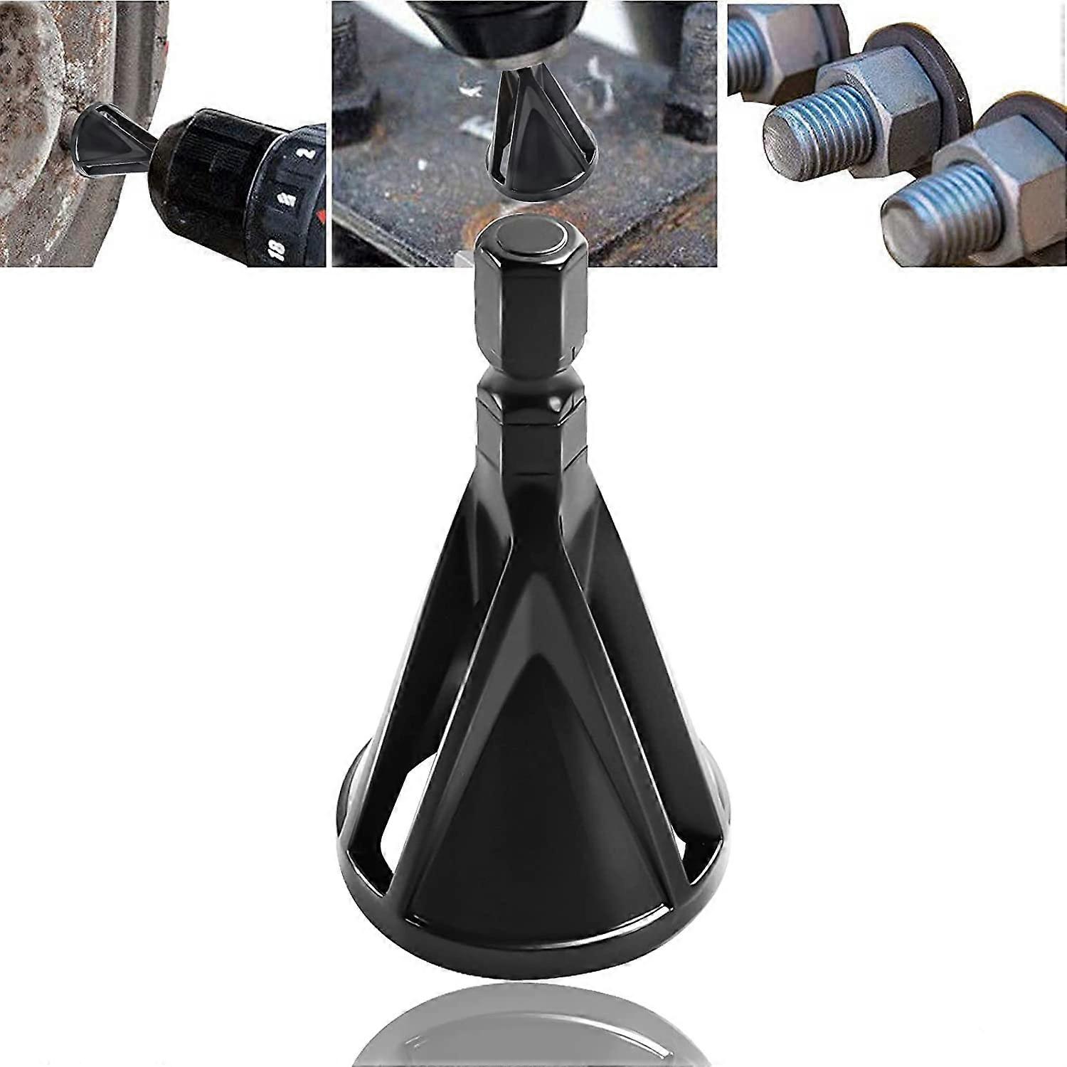 Deburring External Chamfering Tool,(Hexagon-Black-2pcs) Chamfer Tool Deburring External Drill High Speed Stainless Steel Burr Removal Bit Quickly Repa