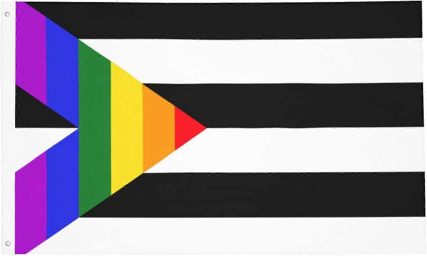 Drapeau de la fierté 3x5 pieds pour l’extérieur, arc-en-ciel Progrès Bannière de drapeau de la fierté gaie, bisexuel