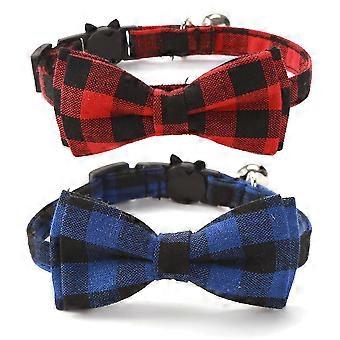 2 Pack With Bow Tie And Bell,personalized Breakaway Kitten Collar