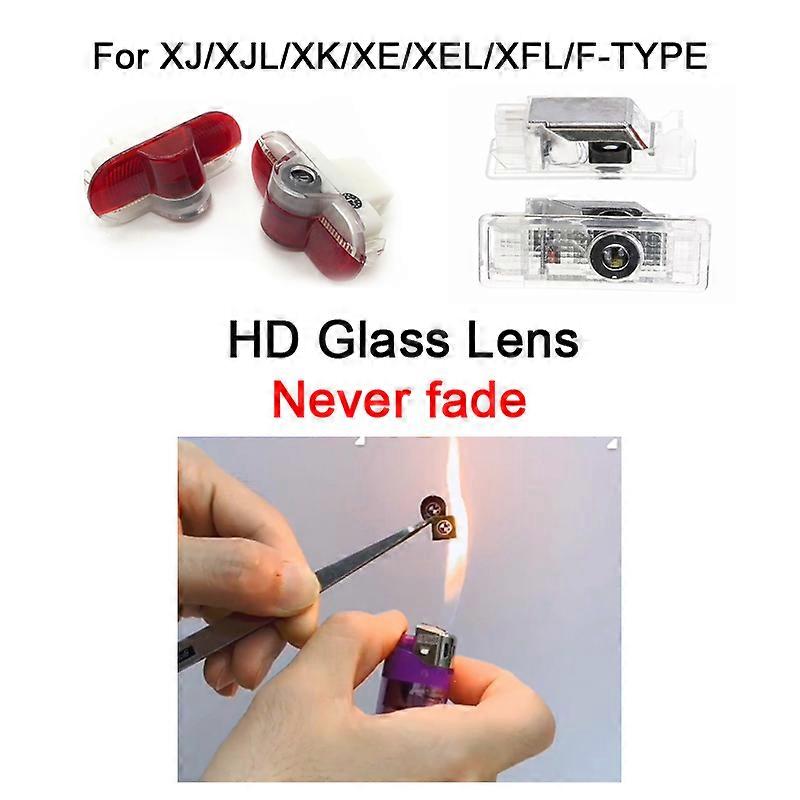 2 יחידות led דלת רכב ברוכים הבאים לוגו אור מנורת צל עבור יגואר XJ / XJL (2007-2019) XK (2006-2014) XE / XEL (2015-2017) XFL (2019) סוג F