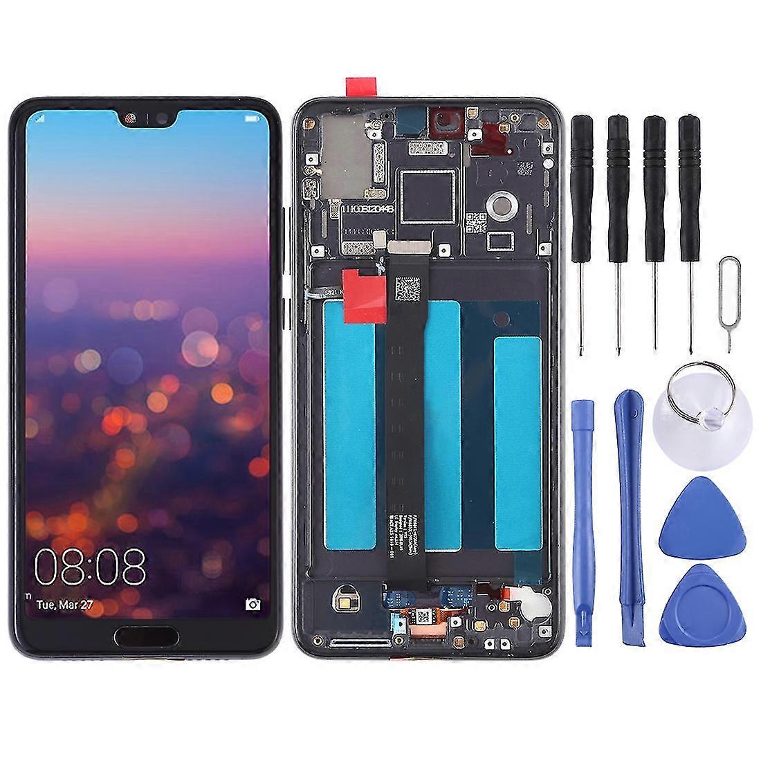 OEM LCD Screen Compatible Huawei P20 Digitizer Full Assembly with Frame (Black)