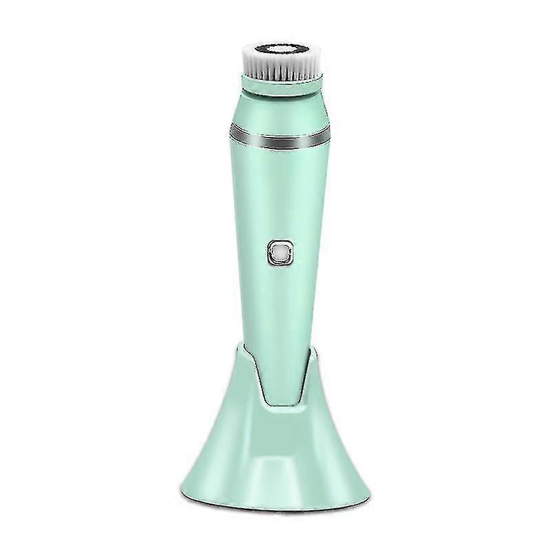 Face Cleanser Brush Rechargeable Waterproof-face-brushes For Cleansing And Exfoliating With 3 Modes & 4 Brushes Heads For Facial Spa, Green