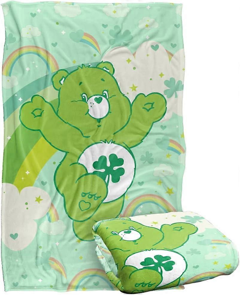 Care Bears Blanket, 60"x80" Shamrocks and Rainbows Silky Touch Super Soft Throw Blanket