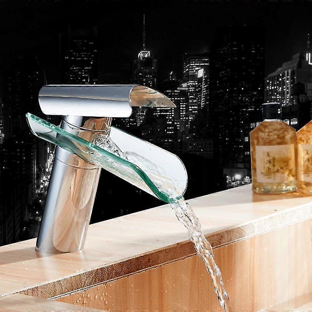 Fong Glaswasserfall Wasserfall Eingriff-Waschtischmischbatterie