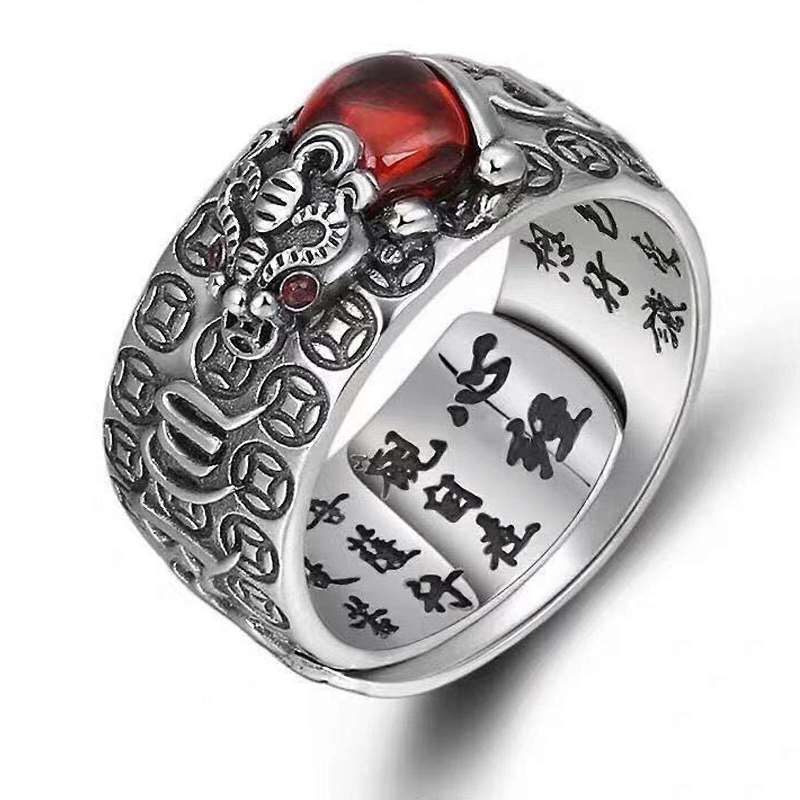 100%Új, Feng-Shui Pixius Mani mantra védelem Vagyongyűrű Legjobb szerencsés állítható