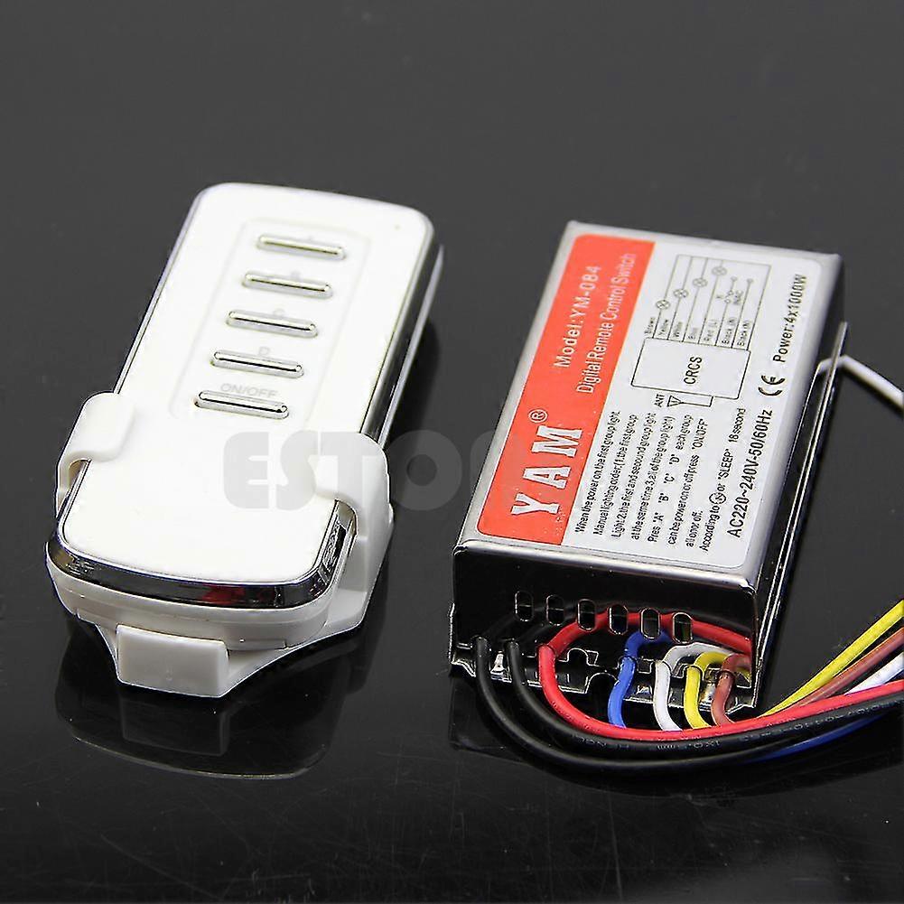 Ac 220v Digital Remote Control Switch 4 Ways On/off Controller For Light Lamp
