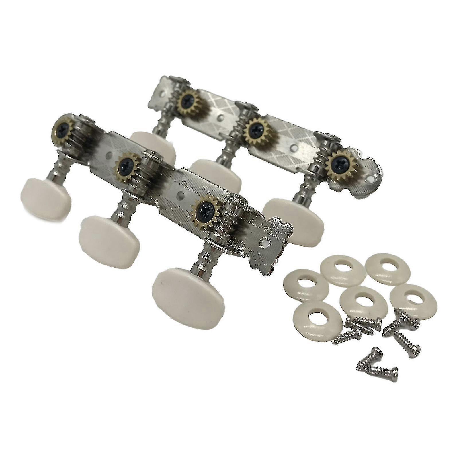 Metal Open Guitar String Tuning Pegs Machine Heads Kit - 2Pcs for Performance Playing