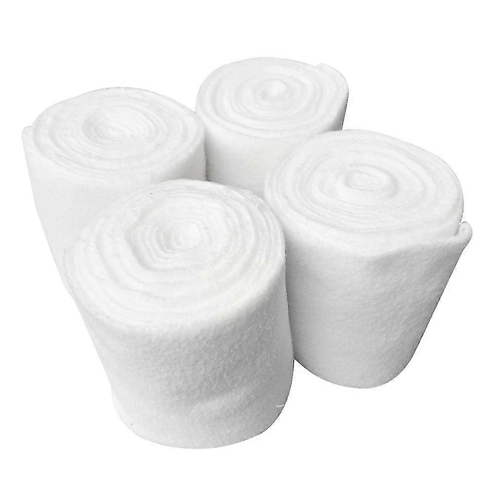Professional Equestrian Equipment: 4 Rolls White Thicken Fleece Horse Leg Wrap Bandage Boot - Support and Protection