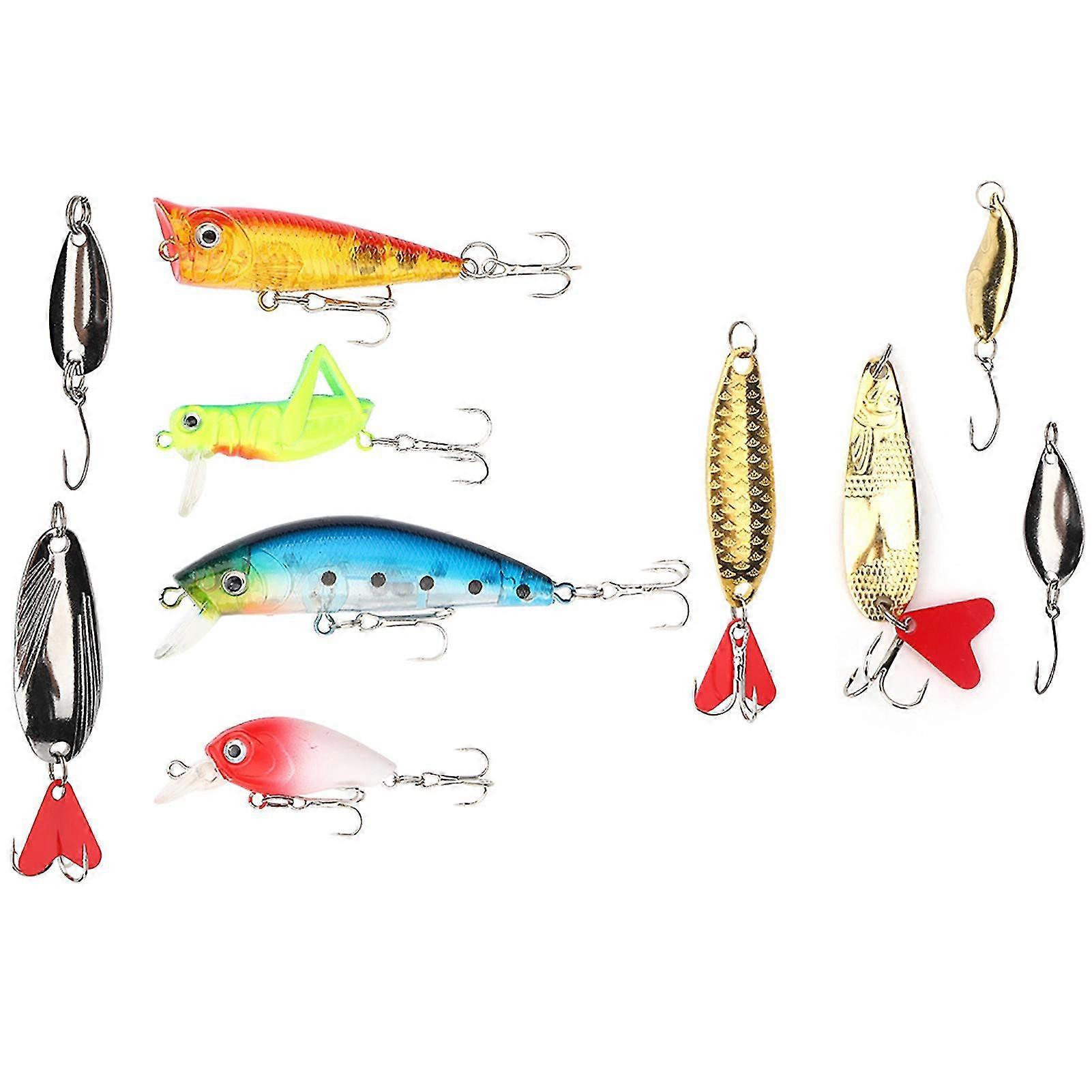 Fishing Lure Kit Mini Reusable Artificial Bait with Sequins and Hook