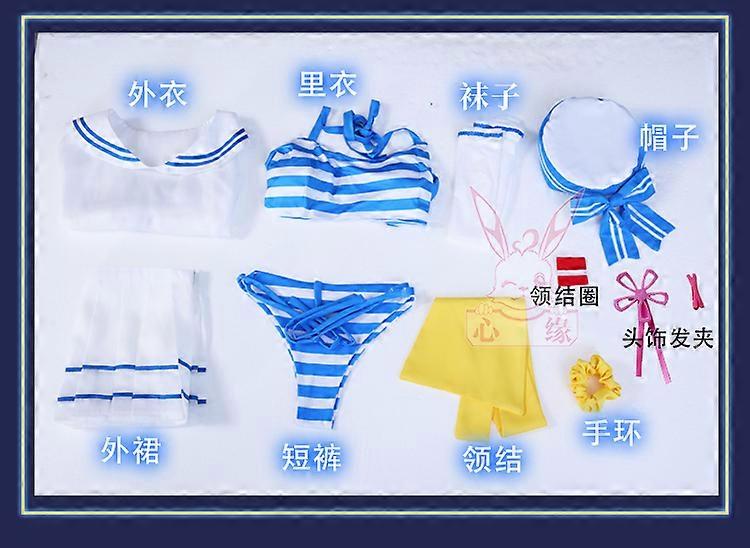 Anime Re Life In A Different World From Zero Cosplay Rem Ram Sailor Suit Swimsuit Costume