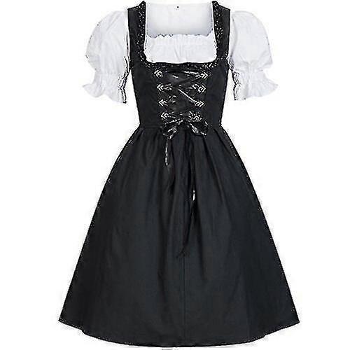 2018新しい女性ドイツのビールメイドウェンチディルドレスオクトーバーフェスト衣装オクトーバーフェスト衣装パフスリーブバック弓はビアガルテンドレスをレースアップ