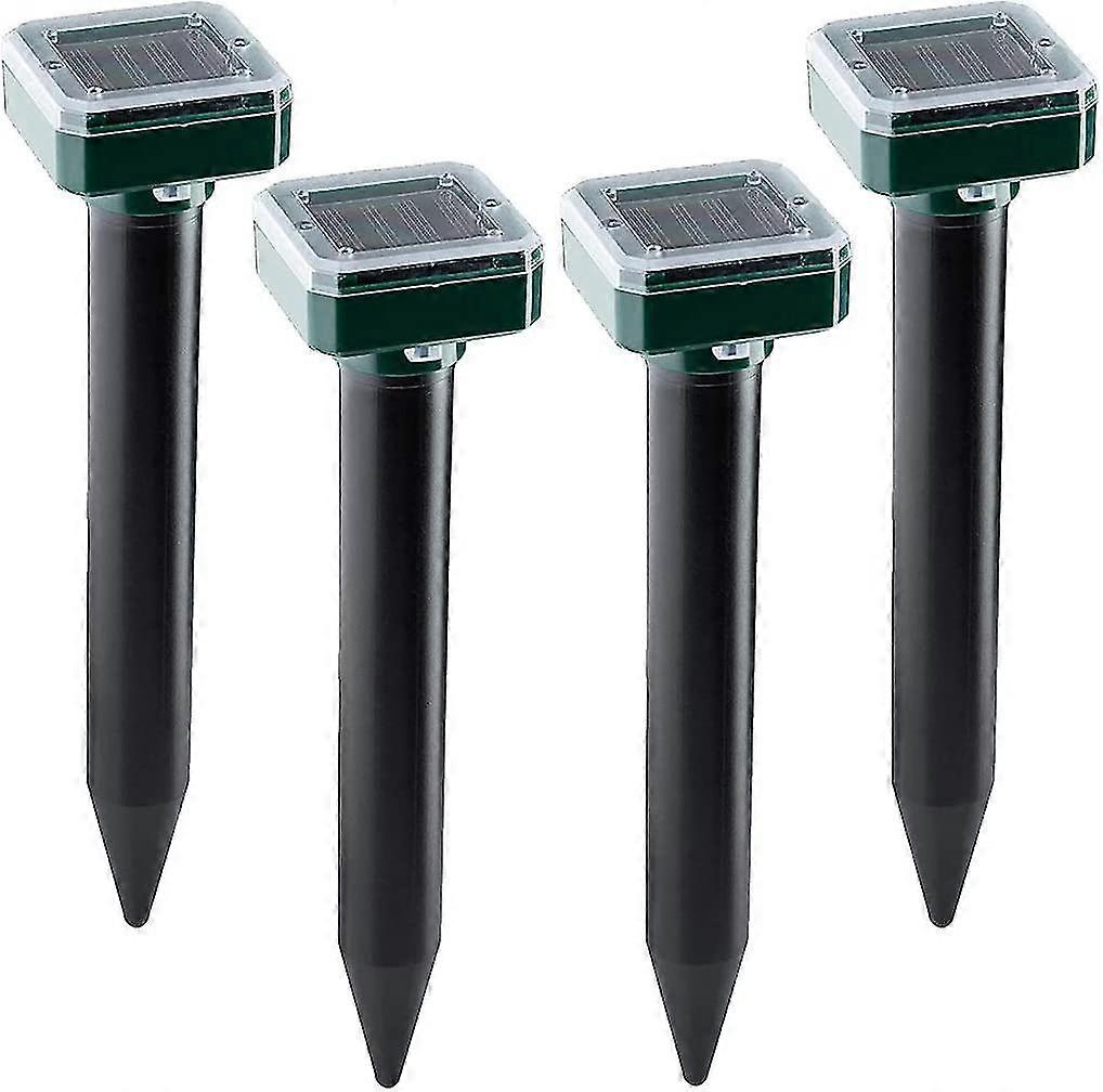 Solar Sonic Mole Repellent,4 Pack,ultrasonic & Solar Powered Repellent For Outdoor, Groundhog Repellent Snake Rodent Gopher