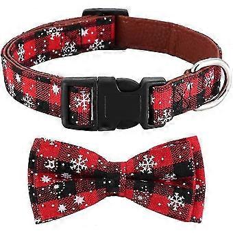 Dog Collar with Bow Tie-Adjustable Bow Tie Dog Collar(Grn Schwarz-M)