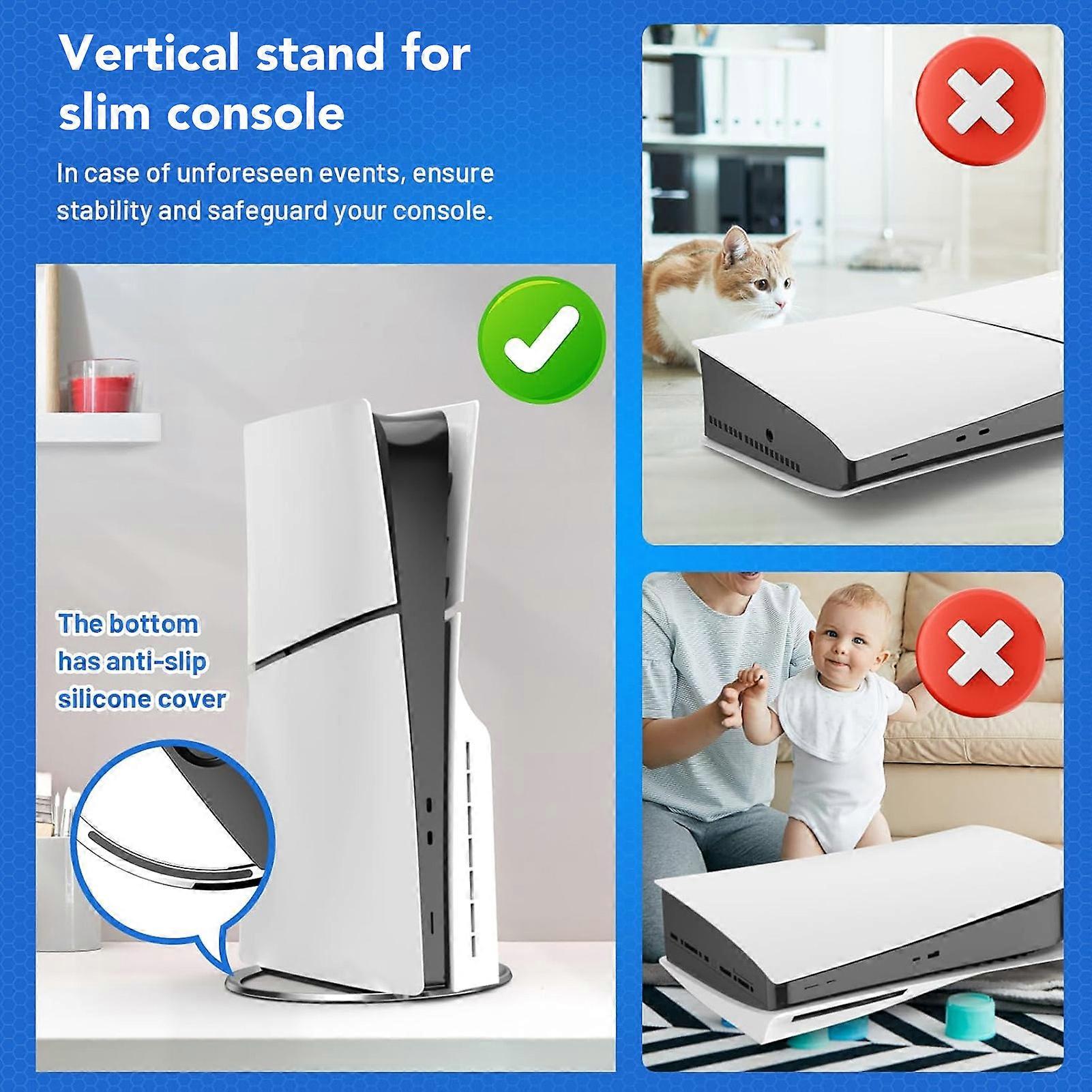Vertical Stand for Slim Console Disc Non Slip Base Accessory Vertical Base Stand