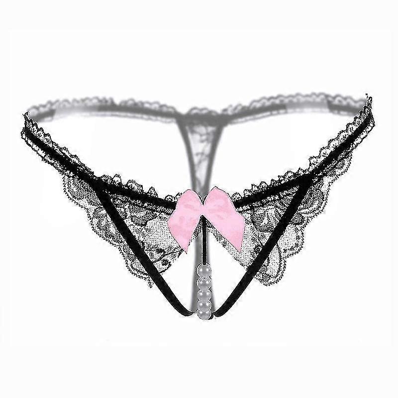 2pcs Frauen sexy Höschen, Spitze Strings G-String mit Perlen Ball