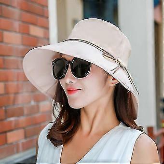 Chapeau de soleil pliable UPF 50+ pour femme, protection UV, respirant, avec mentonnière réglable