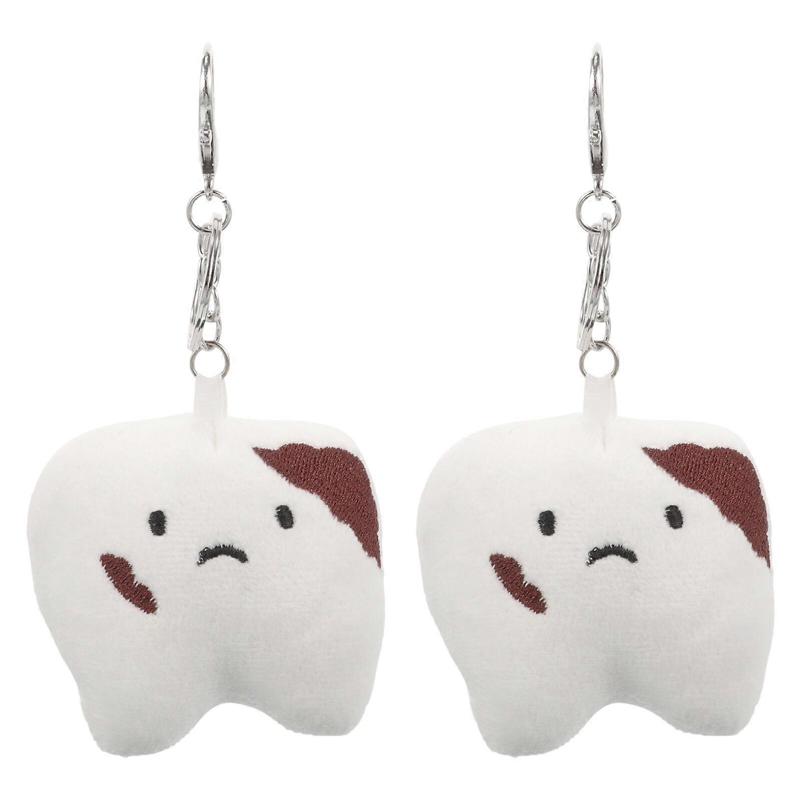 2pcs Fluffy Keychains Stuffed Keychain Cartoon Keychain Bag Charm Furry Key Ring Decor