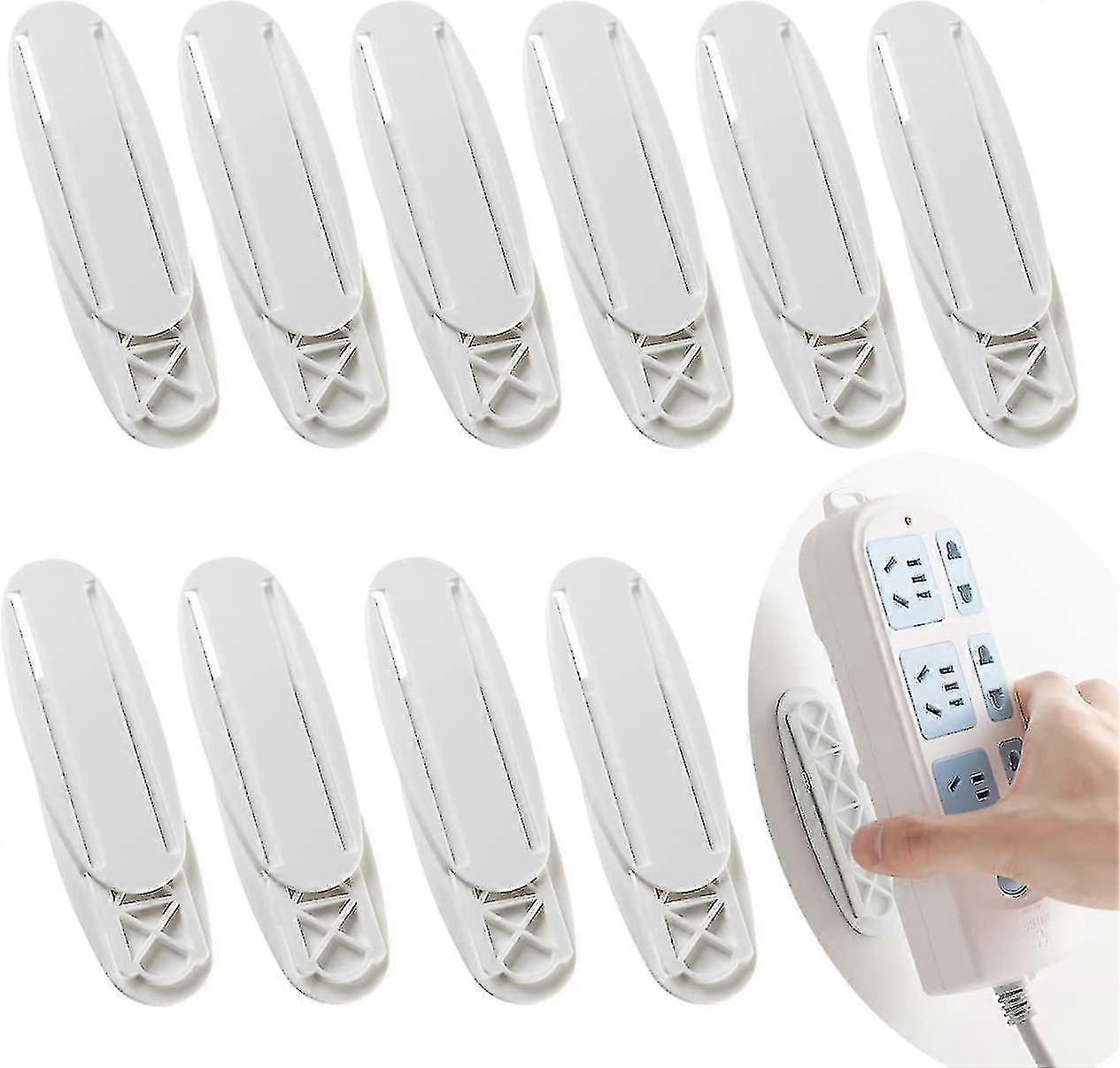 10 τεμάχια βραχίονα τοίχου Power Strip, αυτοκόλλητο βραχίονα τοίχου Power Strip, πλαστικός καθορισμός ηλεκτρικών ταινιών