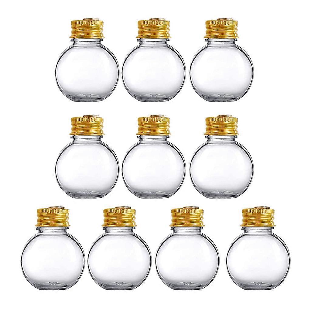 10Pcs/set 50ml Clear Empty Christmas Bauble Fillable with Removable Metal Hangers for Home and Holiday DIY Decoration