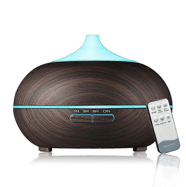 550ML Electric Essential Oil Diffuser, Ultrasonic Air Humidifier Auto Shut Off / 7 Color Lights / 3 Timer Settings, Office, Yoga, Deep Wood Grain