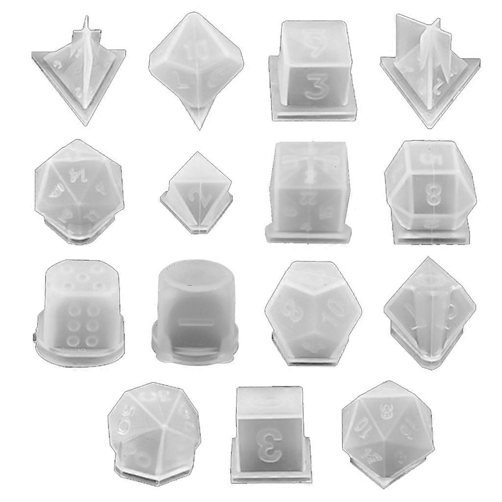 15 Shapes Irregular Dice Epoxy Resin Mold Multi-spec Digital Game Silicone Mould DIY Crafts Casting Tools