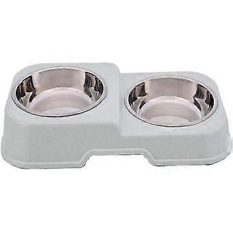Dobbelt hundeskål, skridsikker, skridsikker rustfri madskålsæt Multipurpose Feeding Bowl