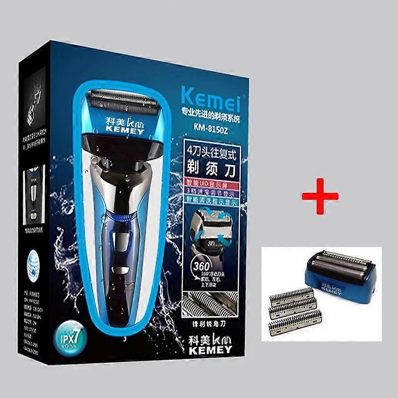 Kemei Floating Four-blade Electric Razor Waterproof LCD Display Trimmer 100-240V Speeding Beard And Stubble Shaving Machine 40D