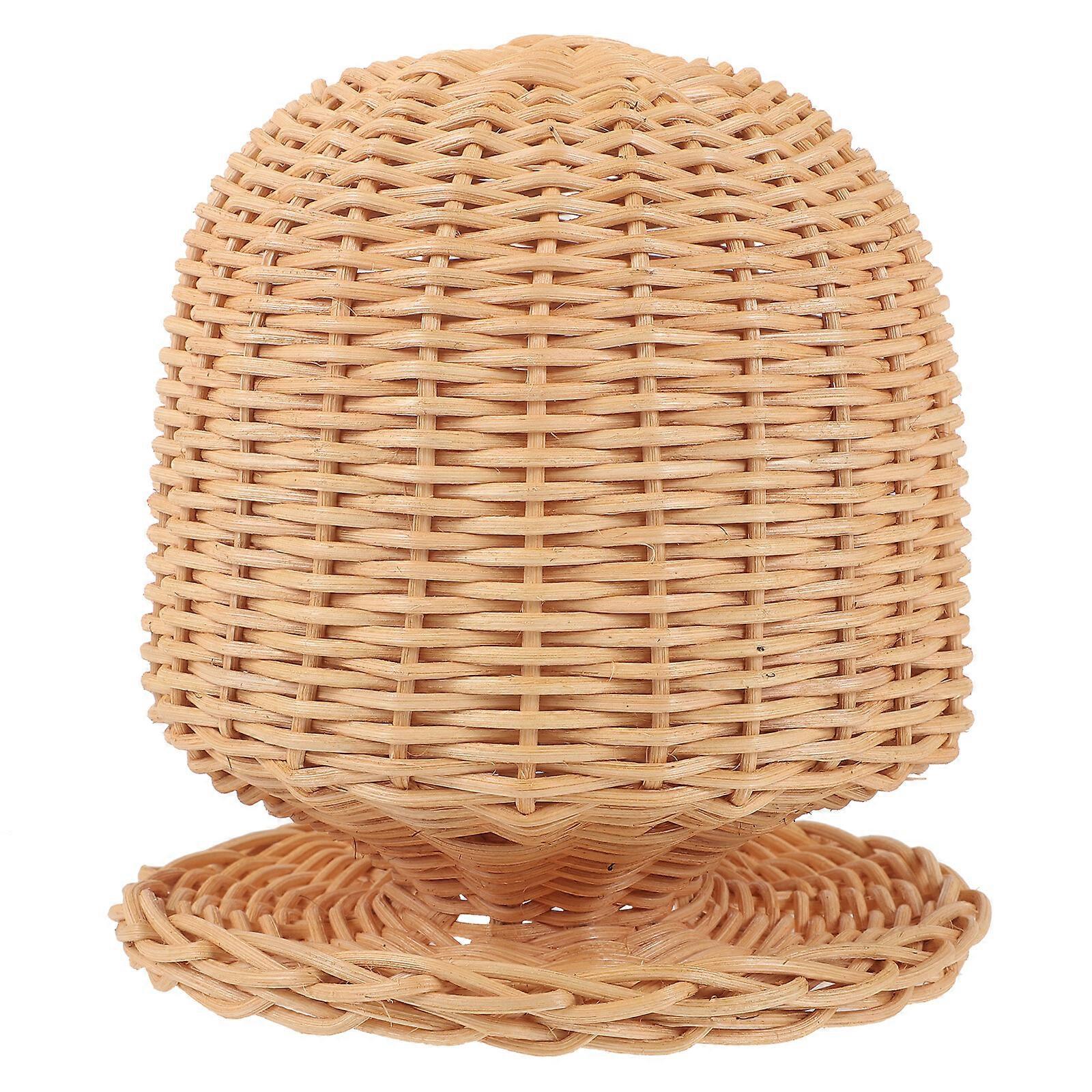Hat Holder Woven Hat Display Holder Rattan Cap Holder Rattan Head for Hat Display
