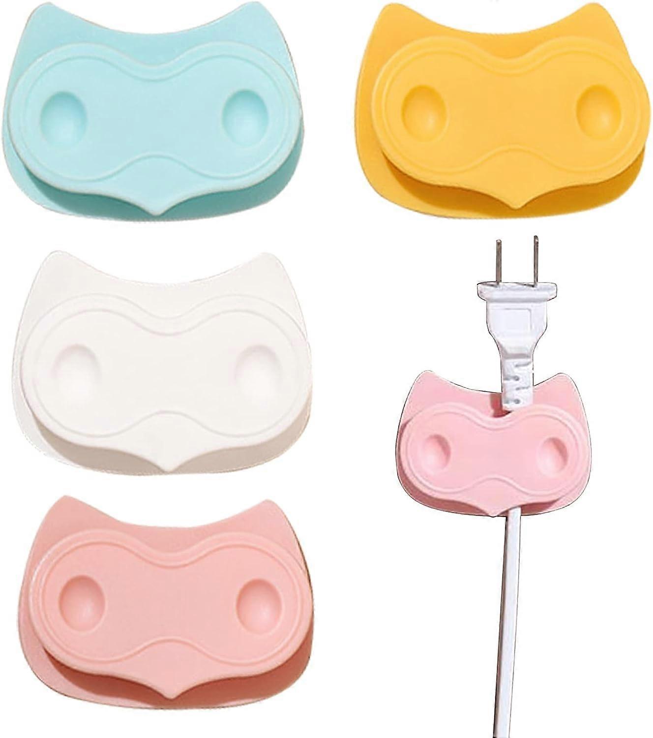 Cable Holder Hooks (4-Pack) - Self-Adhesive Desk Organizer for Cable Management