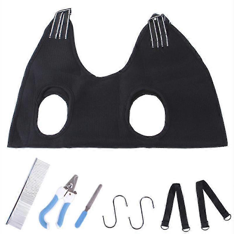 Pet Dog Grooming Hammock Harness With Nail Clippers, Trimmer, Nail File, Comb,breathable Dog Hammock Restraint Bag, Dog Grooming Sling Helper F-B
