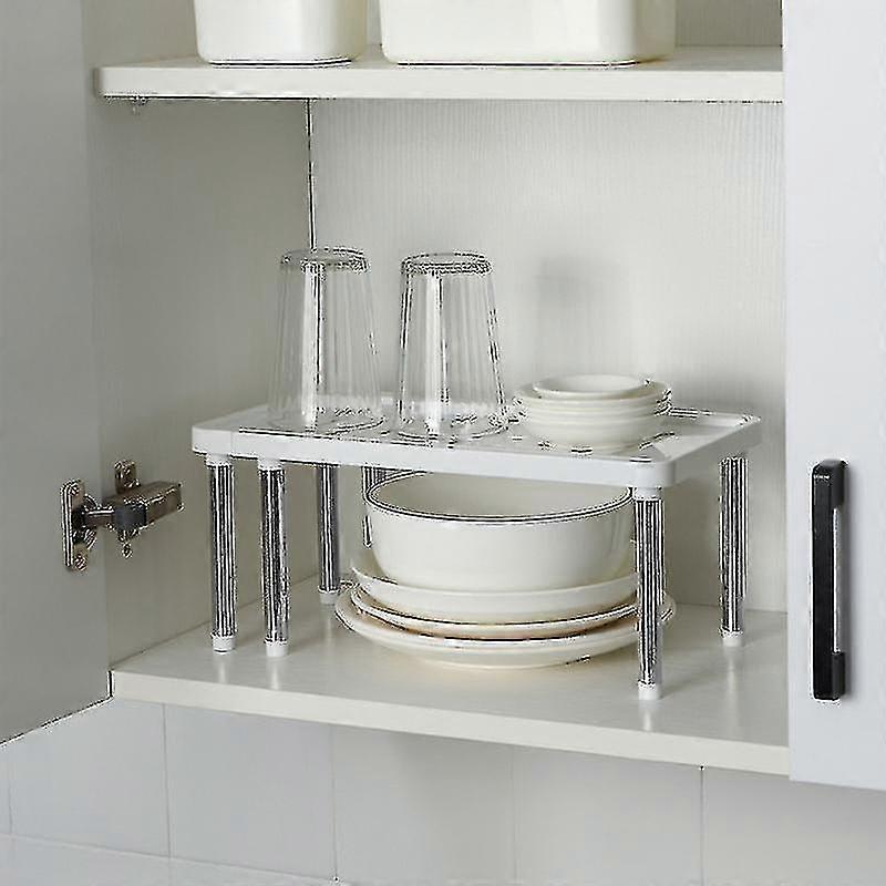 Extendable Cabinet Organizer Extendable Kitchen Bathroom Shoe Rack 1 Piece White-3 High Quality