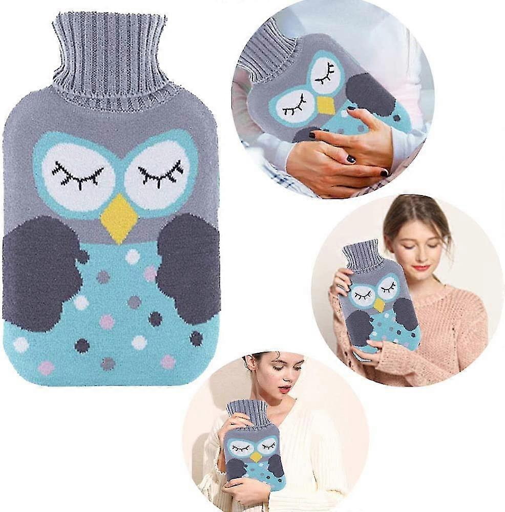Hot Water Bottle With Cover 2l, Removable And Washable Heat Bag With Knitted Cover, Safe And Durable Tested And Free From Harmful Substances For Child