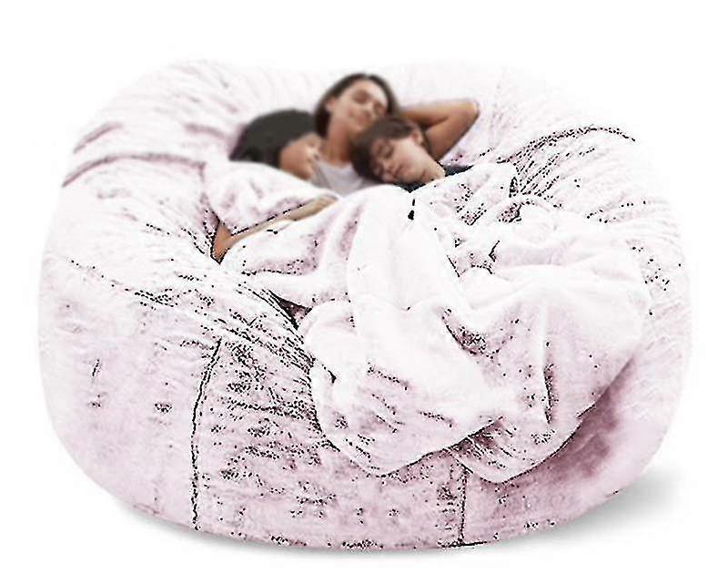 Leniwa torba na sofę Sztuczne futro Worek fasoli Sofa fasolowa (bez wypełniacza) -150 cm * 75 cm - śnieżnoczerwony