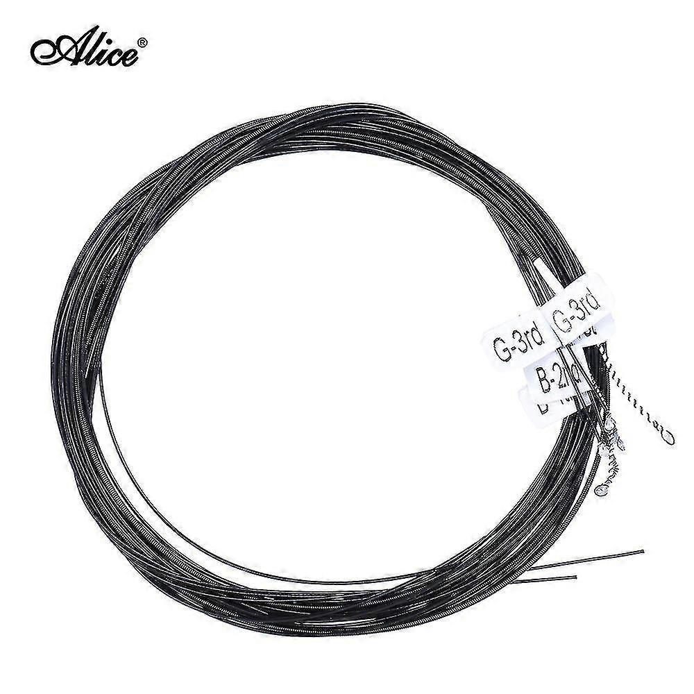 Alice Ac136bk-h Black Nylon Classical Guitar Strings 6pcs/set (.0285-.044) Hard Tension With One Complimentary G-3rd String