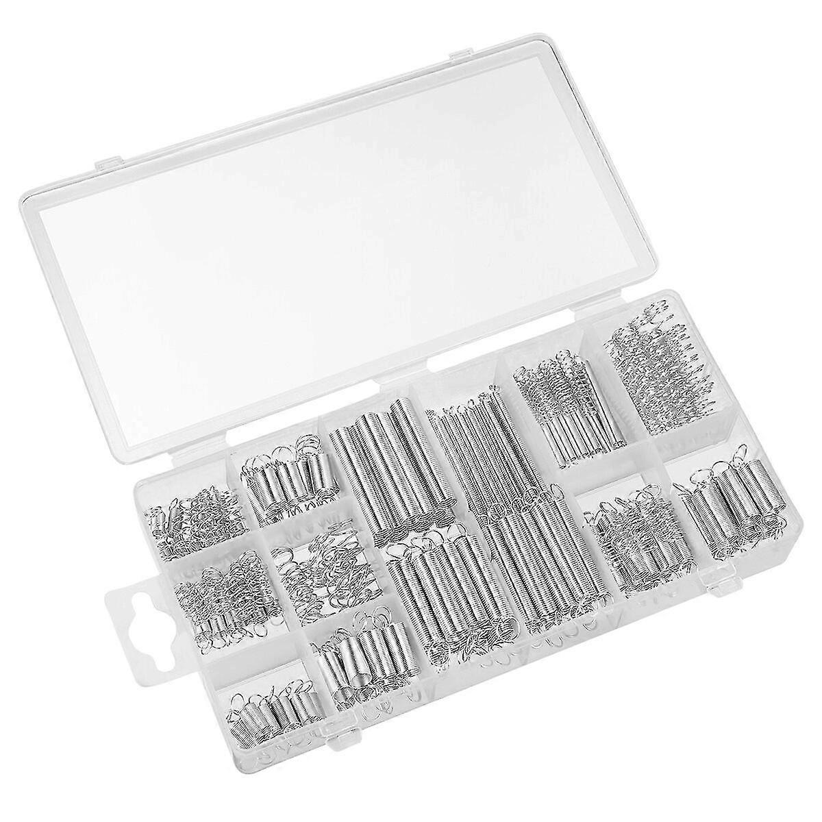 Winomo 200pcs Spring Assortment Spiral Spring Galvanized Spring Set Spring Rate Extension Spring