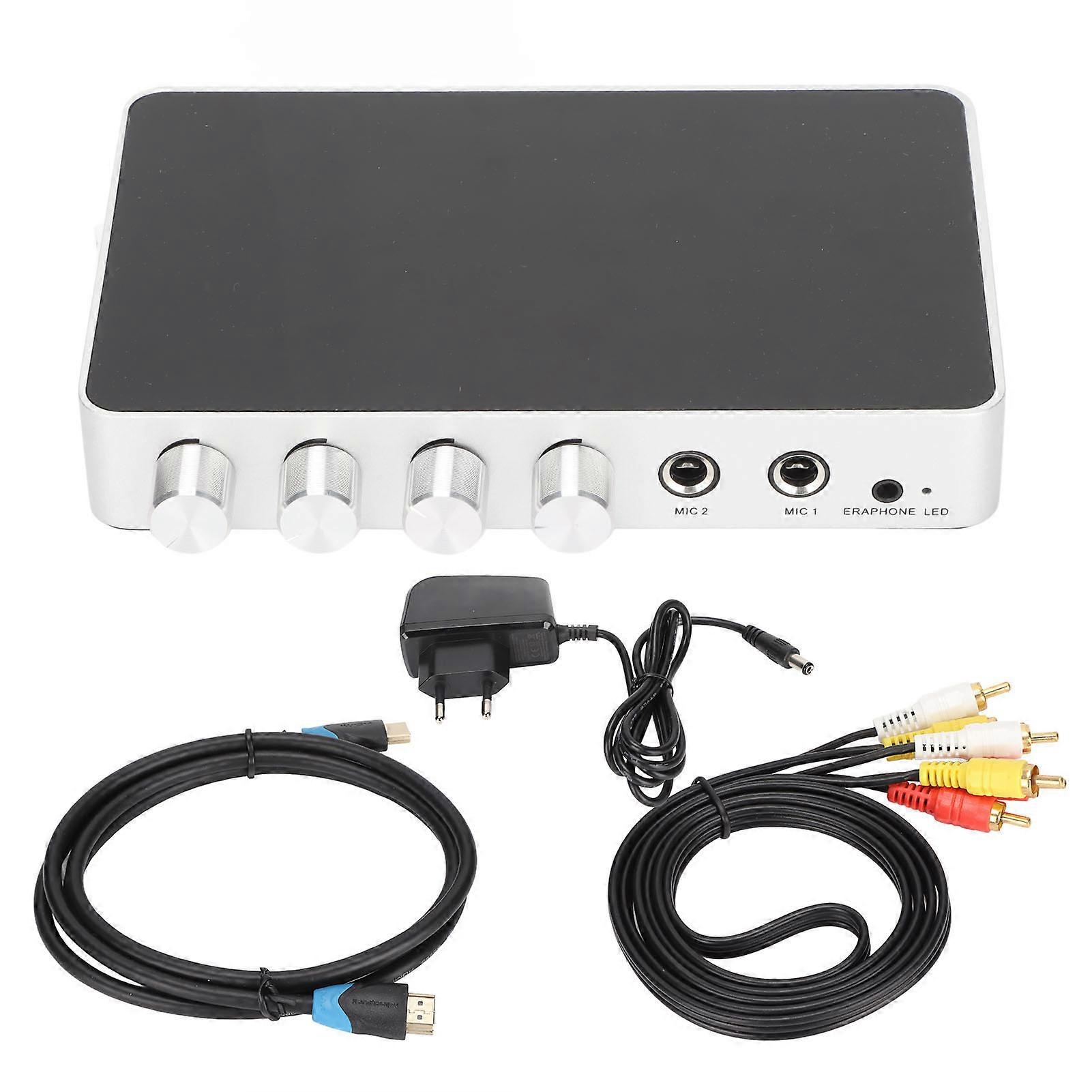 HD Multimedia Interface Mixer 4K 1080P DC 12V Adjustable Sound Microphone Amplifier for Android TV Boxes and DVD Players EU Plug