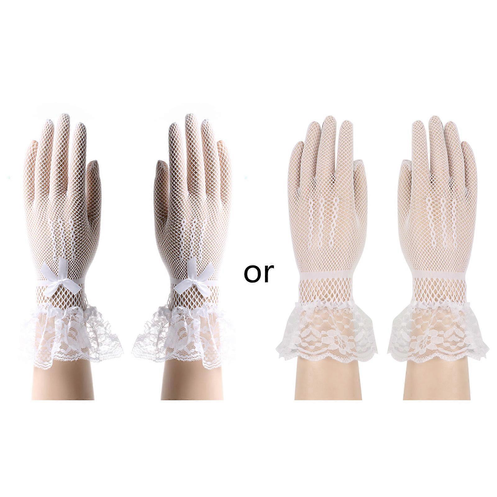 النساء الرباط الزفاف العروس قفازات قصيرة المعصم حفل زفاف زي قفازات حفلة موسيقية