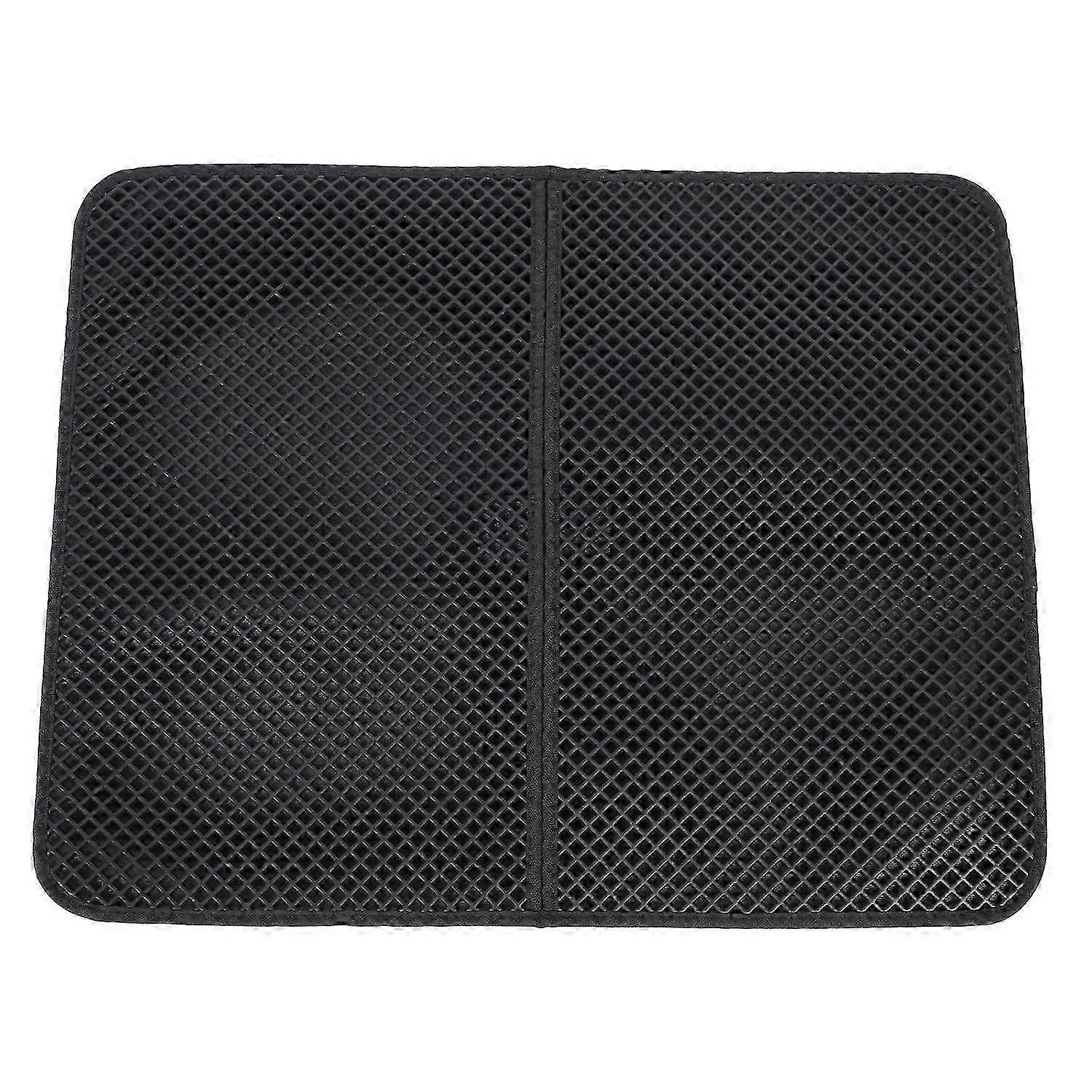 Cat Litter Mat Double Layer Scatter Control EVA Kitty Litter Mat Washable Litter Trapping Mat for Li