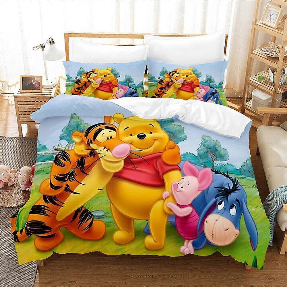 v3607 Lençóis Dos Desenhos Animados Presente Winnie the Pooh Coleção Capa de Edredão Conjunto Lençóis IU3607