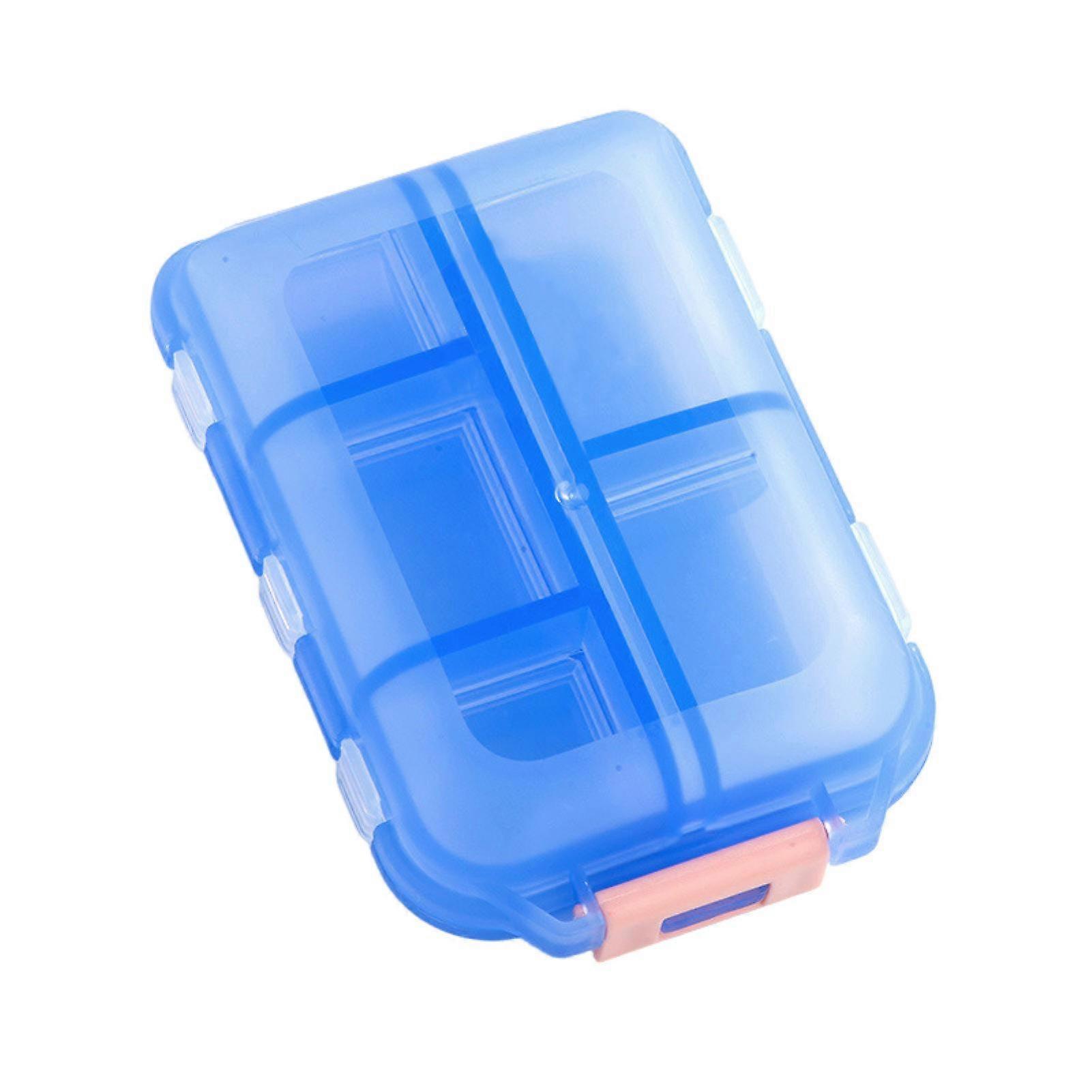 Portable Pill Box Organizer with 10 Compartments Dustproof Compact Size Transparent Storage Container Lightweight Pill Holder