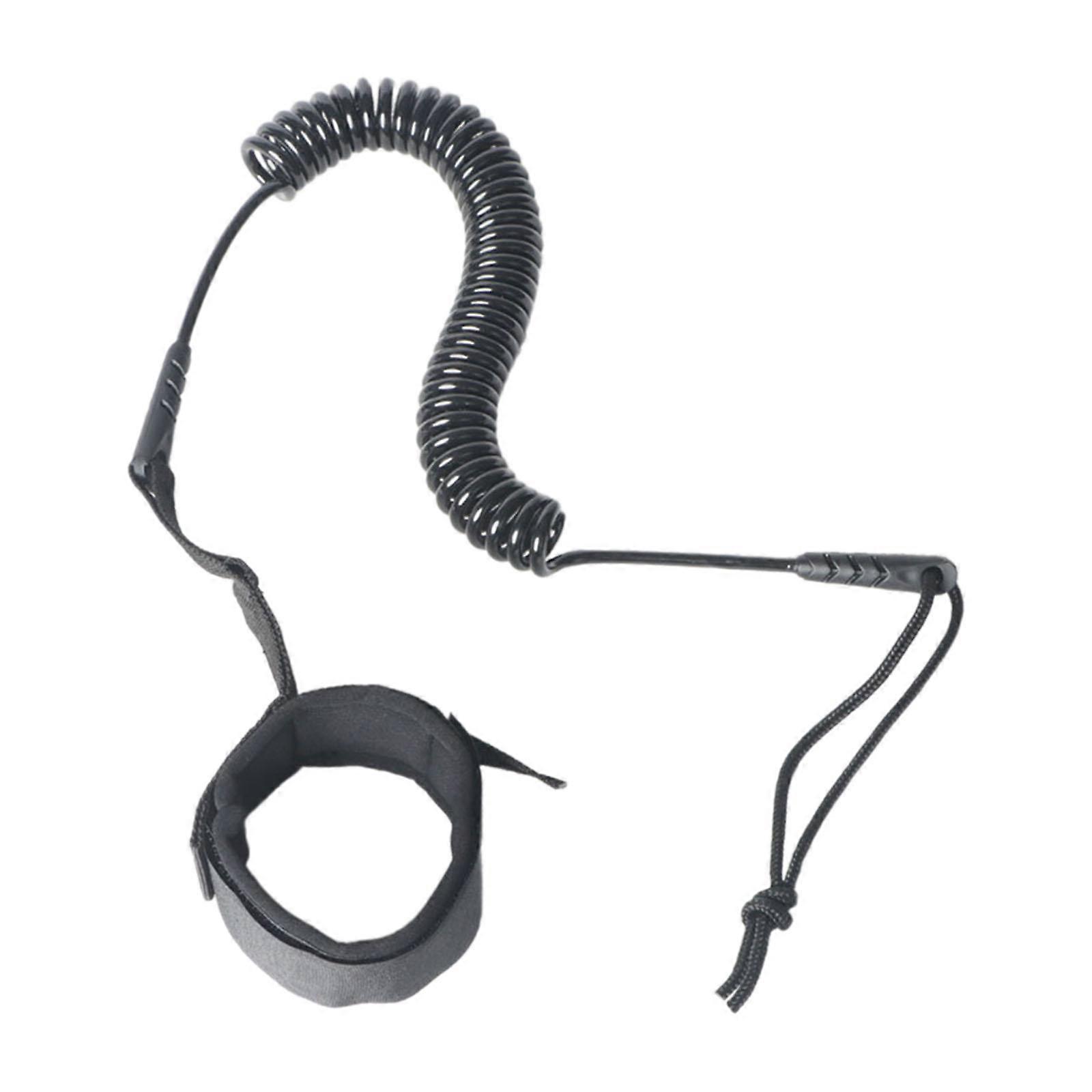 Coiled Surfboard Leash Lightweight Paddle Leash Shortboard Kayak Black